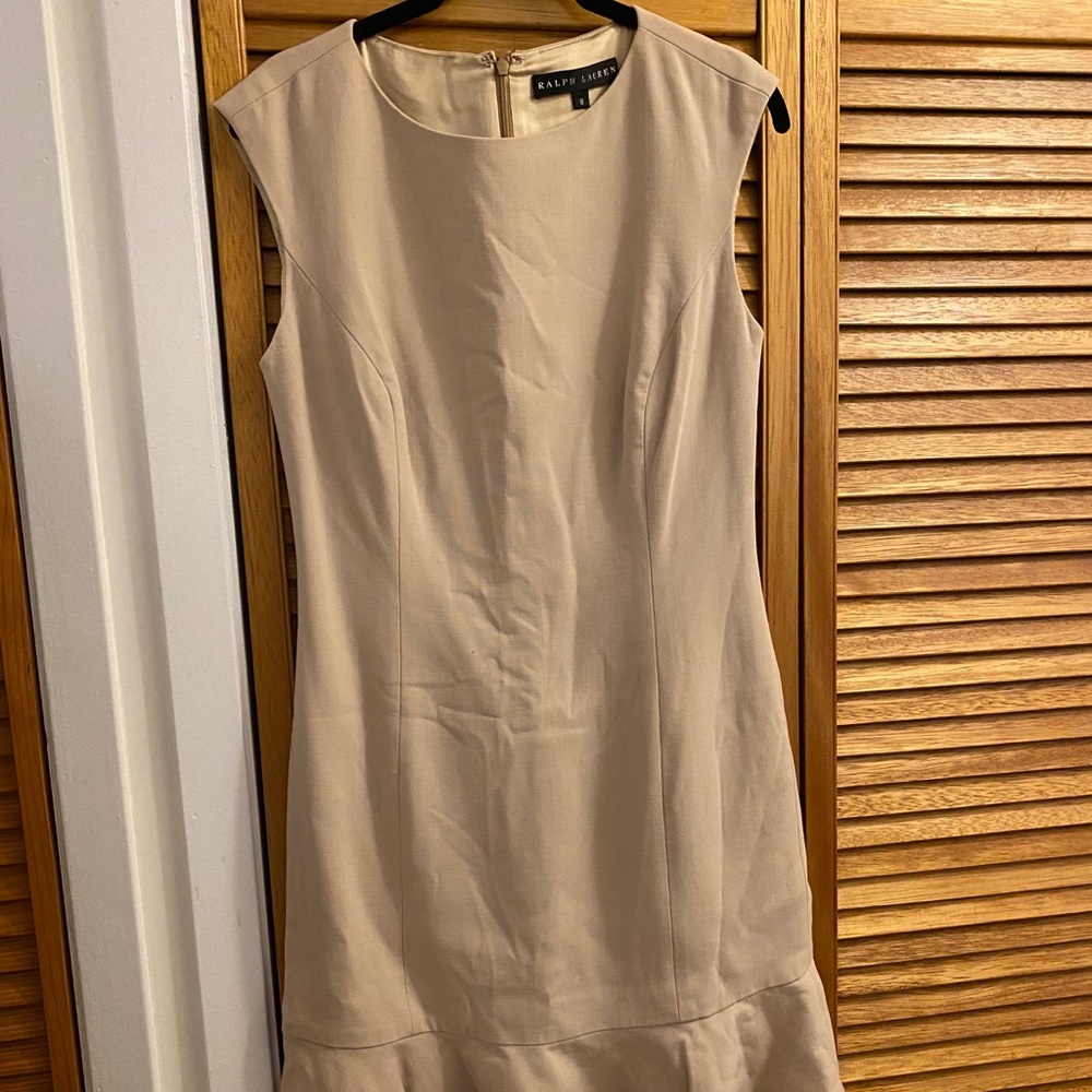 Ralph Lauren khaki dress with flounce hem